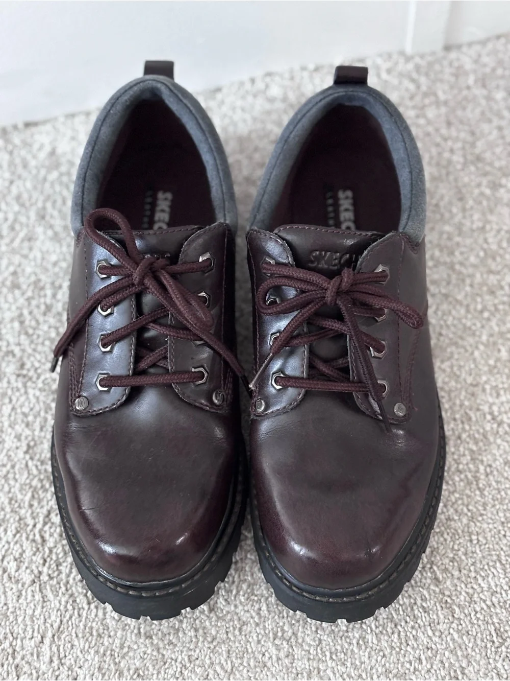 Skechers Alley Cats Brown Lug Sole Oxfords Brown Size 10
